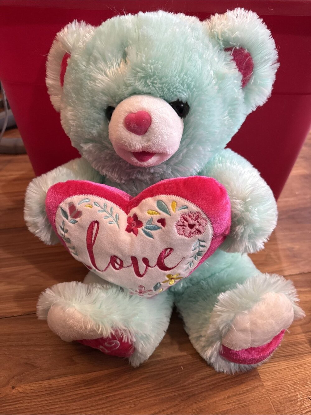 Dan Dee Collector's Choice 2019 Sweetheart  Mint Green Bear 18 “Pink Heart Love